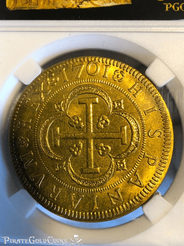 Spain 8 Escudos 1701 "Recreation Series" Gold Plated 4