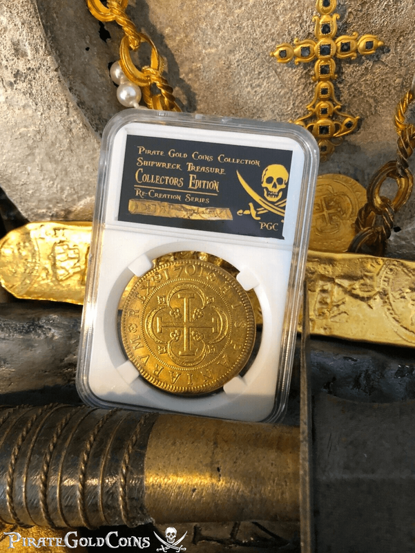 Spain 8 Escudos 1701 "Recreation Series" Gold Plated 6