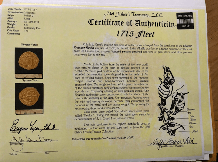 Peru 2 Escudos 1711 "From the 1715 Fleet Shipwreck" NGC 66 9