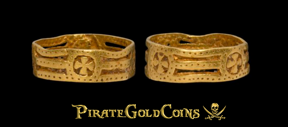 Byzantine Empire Gold Ring with Templar Style Crosses 6-8th Century AD