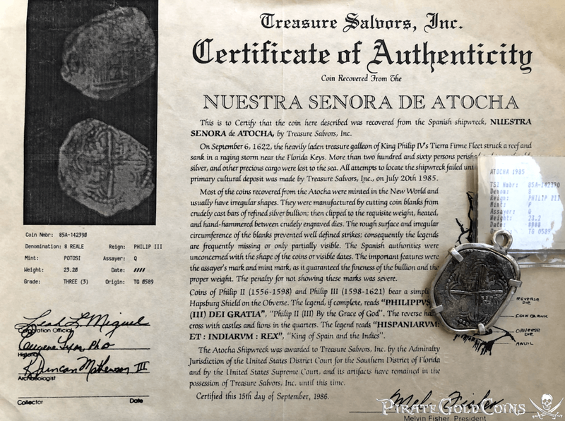 Bolivia 8 Reales "Atocha 1622 Shipwreck" Pendant with COA 9