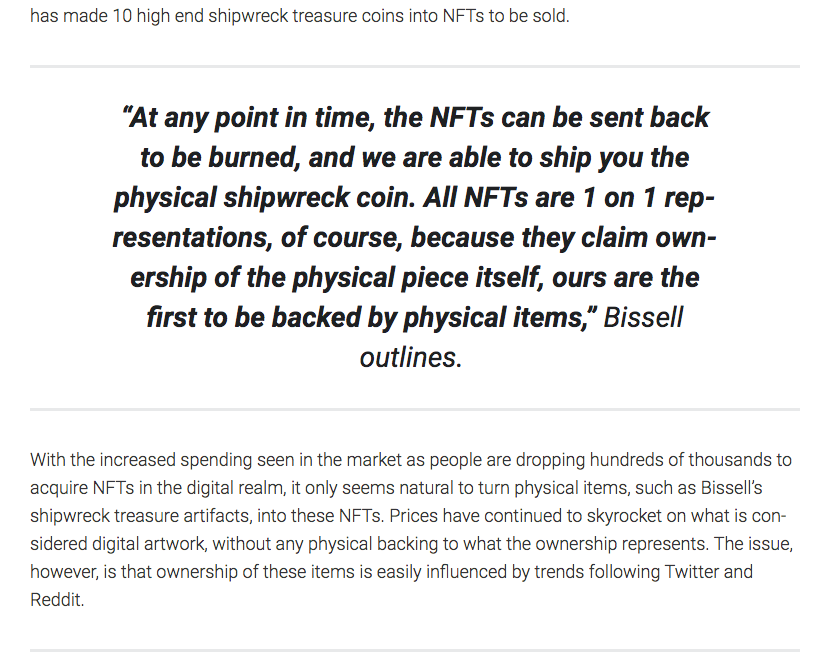 San Francisco Herald: NFT Backed by Treasure - Page 1