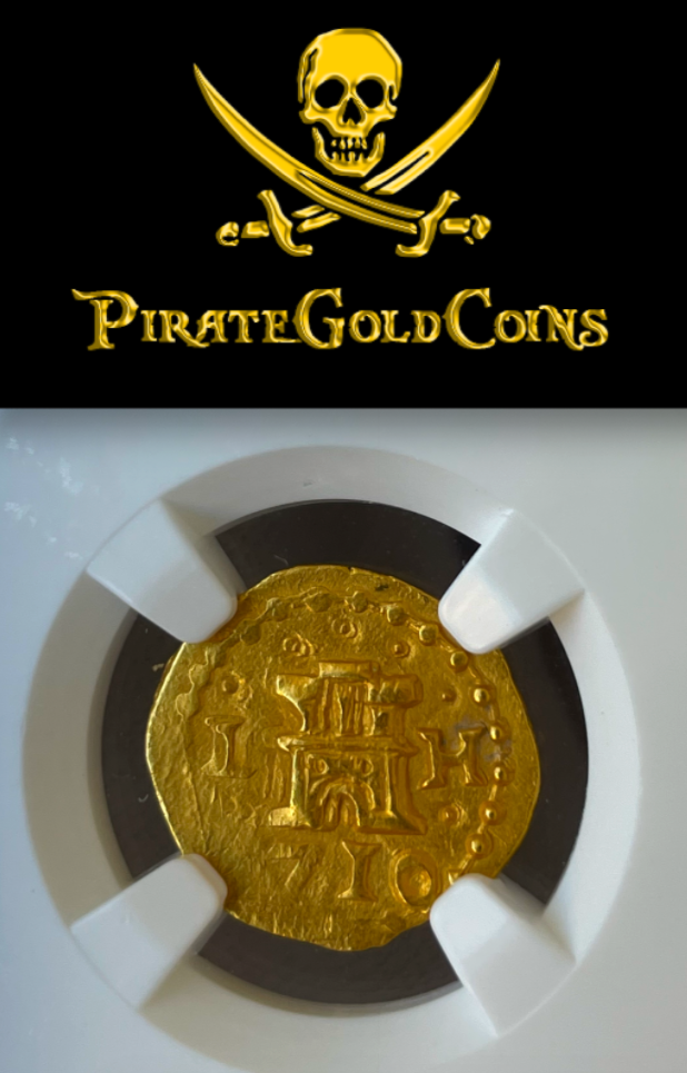 Peru 1 Escudos 1710 "1715 Plate Fleet Shipwreck" NGC 58 4