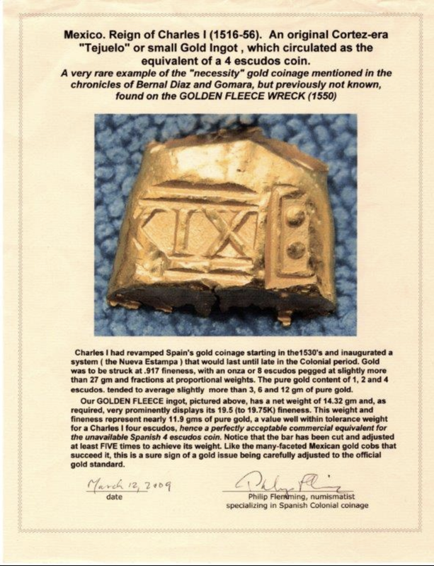 Golden Fleece 1550 Shipwreck Gold Bar Clip (14.24 grams) 19