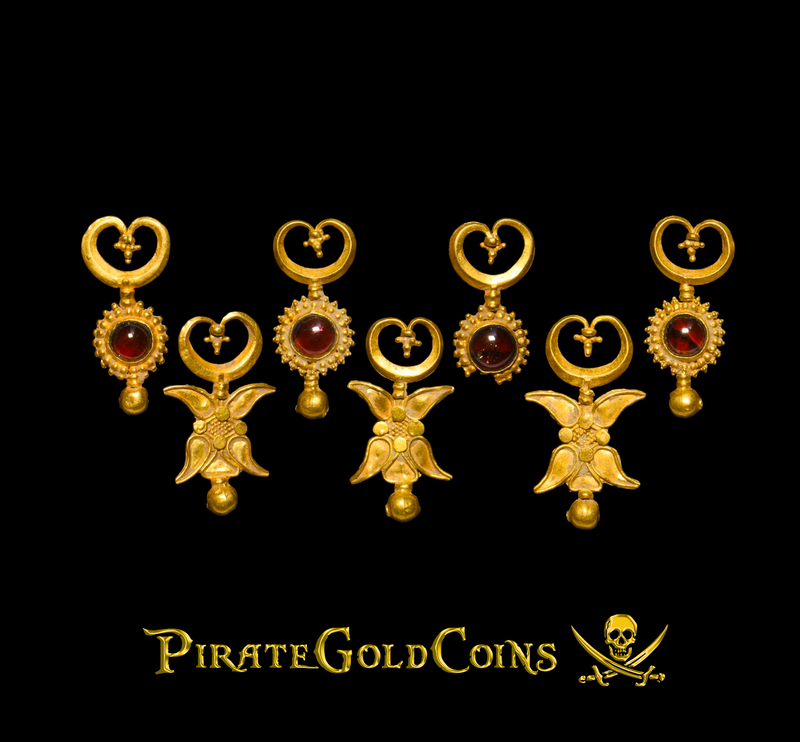 Indio-Bactrian 4th Century Gold Necklace 7 Garnets 6