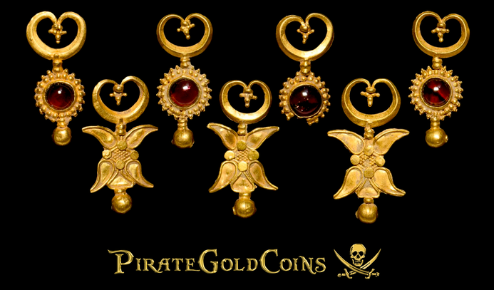 Indio-Bactrian 4th Century Gold Necklace 7 Garnets