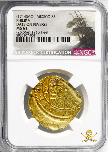 Mexico 8 Escudos 1714 "From 1715 Fleet Shipwreck" NGC 61