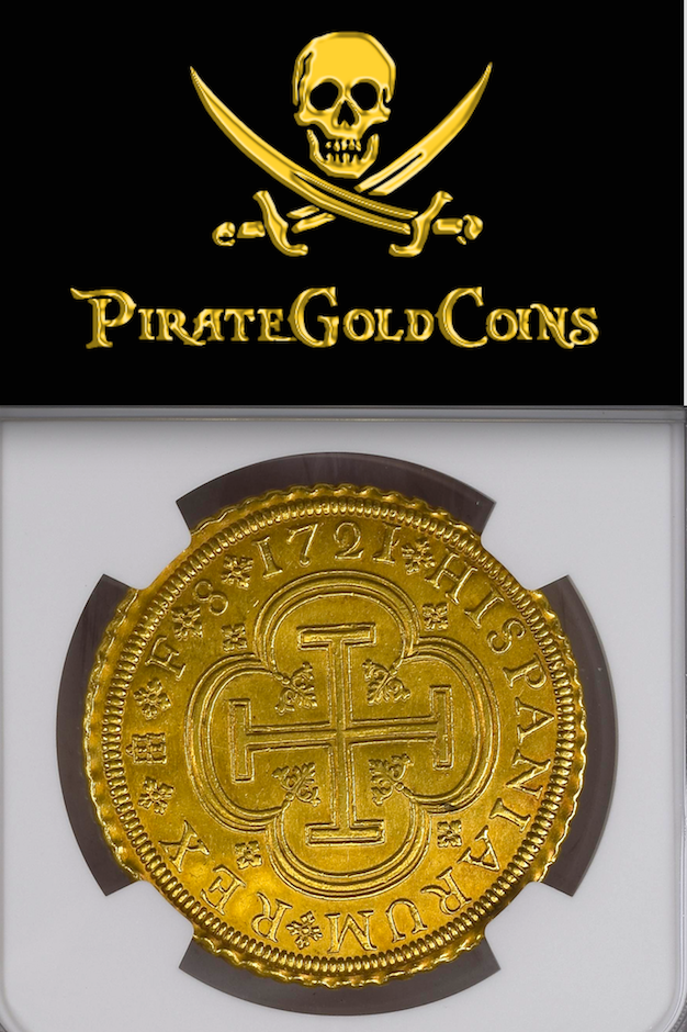 Spain 8 Escudos 1721/19 "Rare- Finest Known! Segovia Mint!" NGC 58+ 3