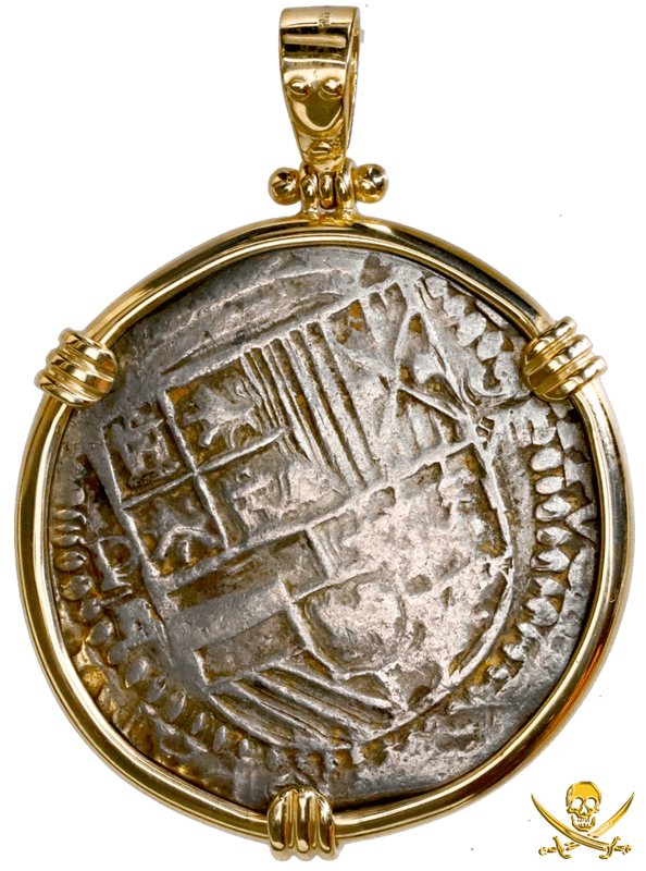 Bolivia 8 Reales "Panama Hoard 1629" 14kt Bezel 12