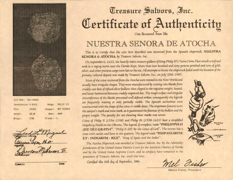 Bolivia 8 Reales "Atocha 1622 Shipwreck" Grade 2 15