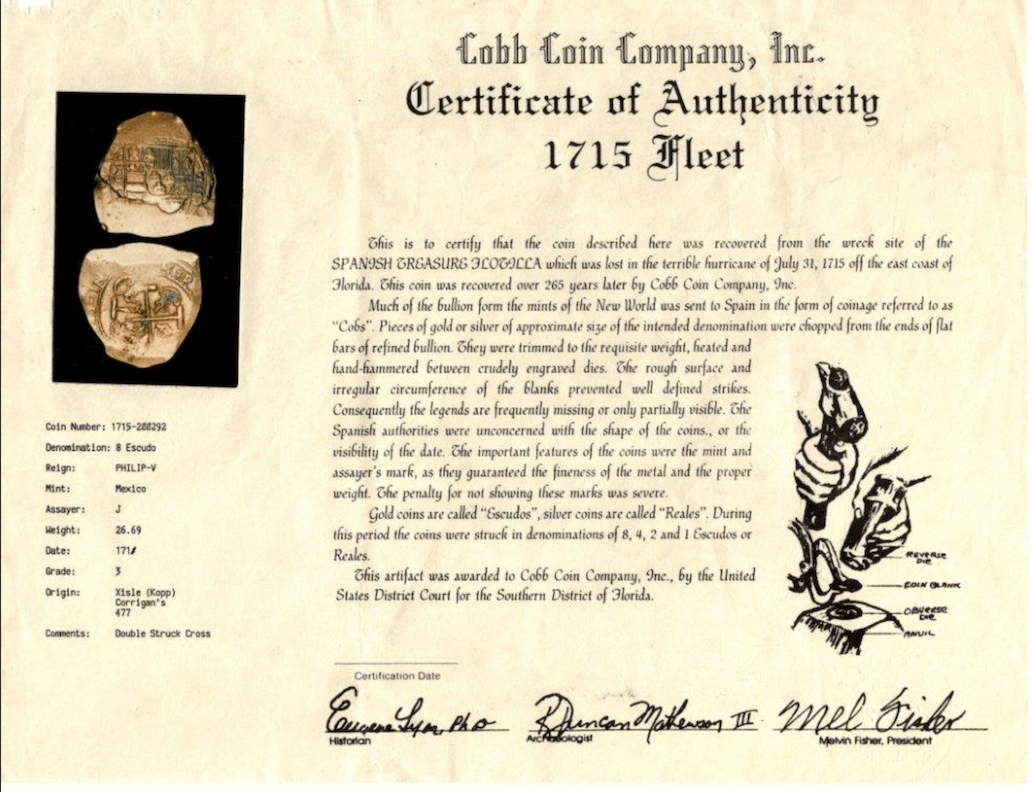 Mexico 8 Escudos 1711 "from 1715 Fleet Shipwreck" NGC 55 4