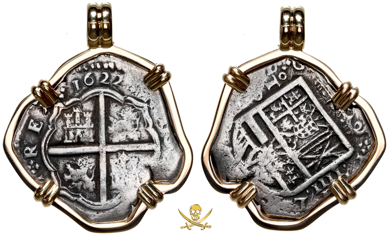 Spain 4 Reales 1622 "Year of the Atocha" 14kt Bezel