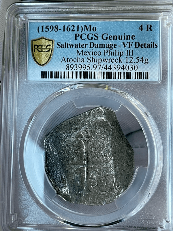Mexico 4 Reales 1598-1621 "Atocha 1622 Shipwreck" Grade 1 2