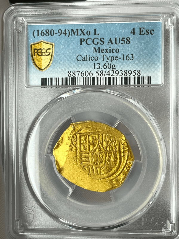Mexico 4 Escudos 1680-95 "1715 Fleet Shipwreck" NGC 55 18