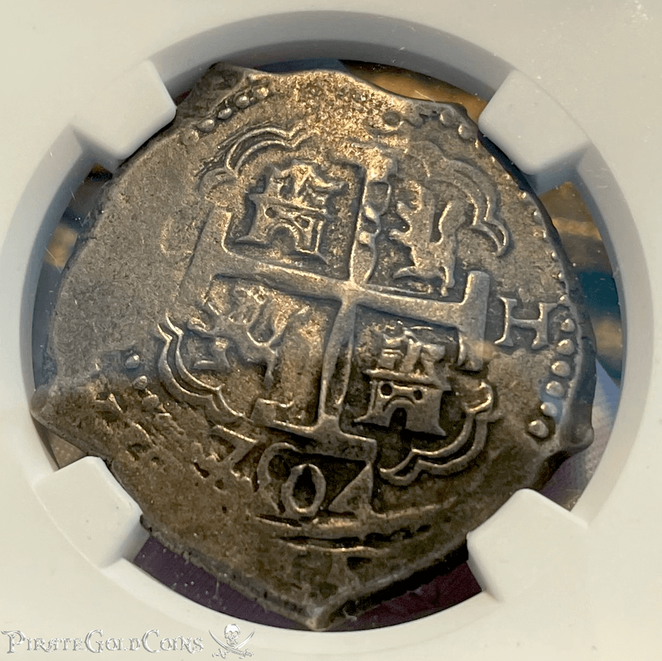 Peru 8 Reales 1704 "1715 Fleet Shipwreck" NGC 50
