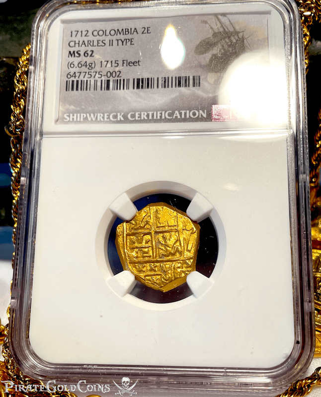 Colombia 2 Escudos 1712 "1715 Fleet Shipwreck" NGC 62 16