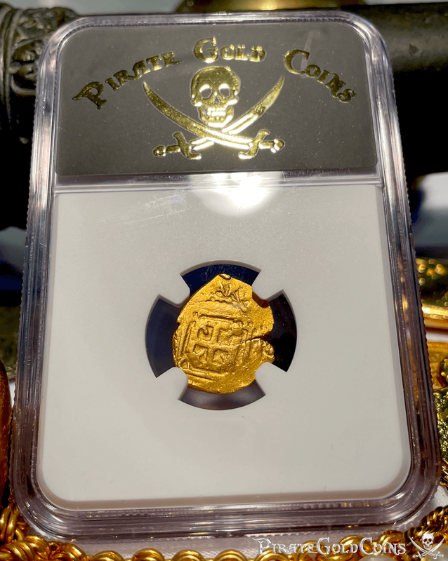 Mexico 1 Escudo 1679-98 "Jeweled Cross - 1715 Fleet Shipwreck" NGC 45 4