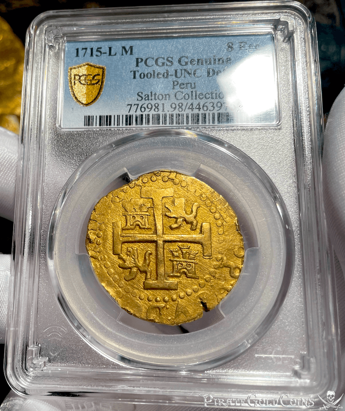 Peru 8 Escudos 1715 PCGS UNC 9