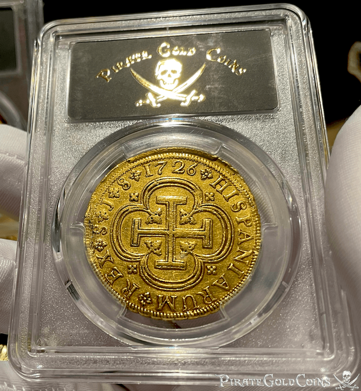 Spain 8 Escudos 1726 "Rare Date" NGC AU 2