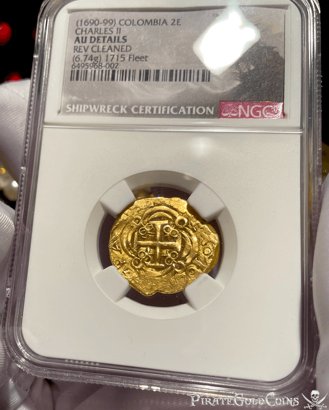 Colombia 2 Escudos 16xx "Dated- 1715 Fleet Shipwreck" NGC AU 12