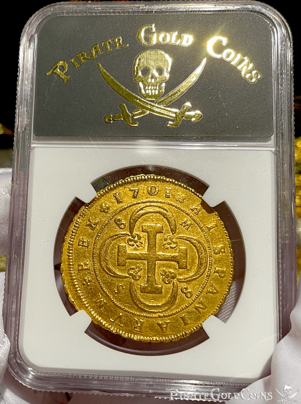 Spain 8 Escudos 1701 "Seville Mint" NGC 53 2