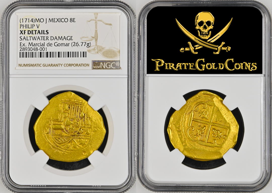 Mexico 8 Escudos 1714 (1712) "1715 Fleet Shipwreck" NGC XF 15