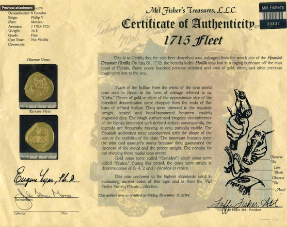 Mexico 8 Escudos 1714 (1712) "1715 Fleet Shipwreck" NGC XF 3