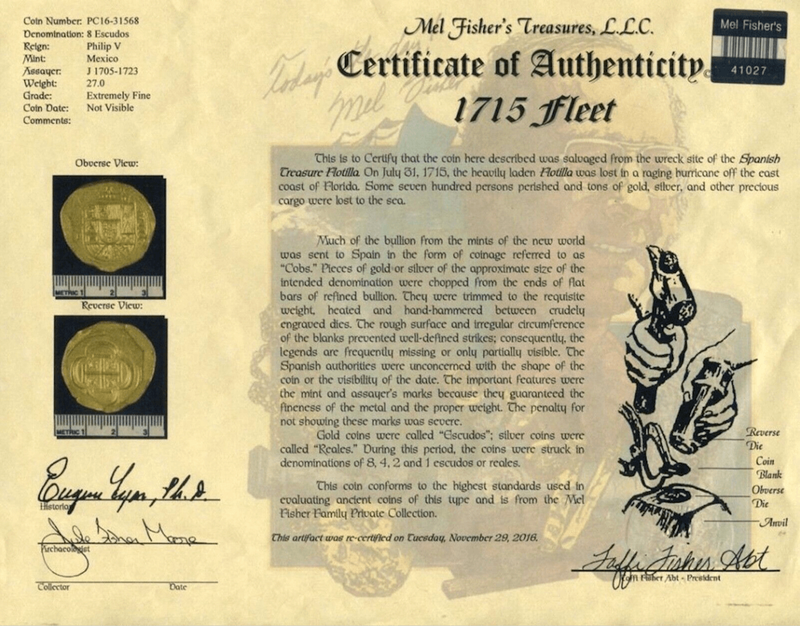 Mexico 8 Escudos 1714 "1715 Fleet Shipwreck" NGC 61 4