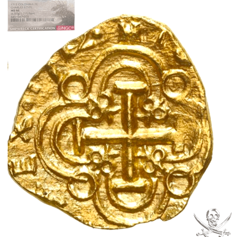 Colombia 2 Escudos 1712 "1715 Fleet Shipwreck" NGC 66 2