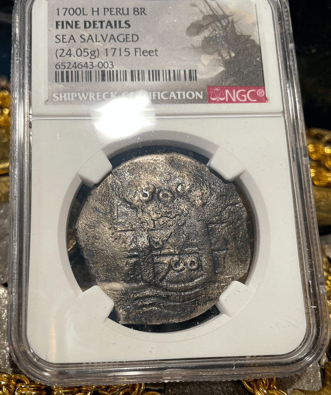 Peru 8 Reales 1700 "1715 Fleet Shipwreck" NGC F 5