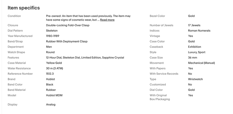 18kt Hublot 8/100 Vintage 1989 Rare MDM 1512.3 Skeleton 11