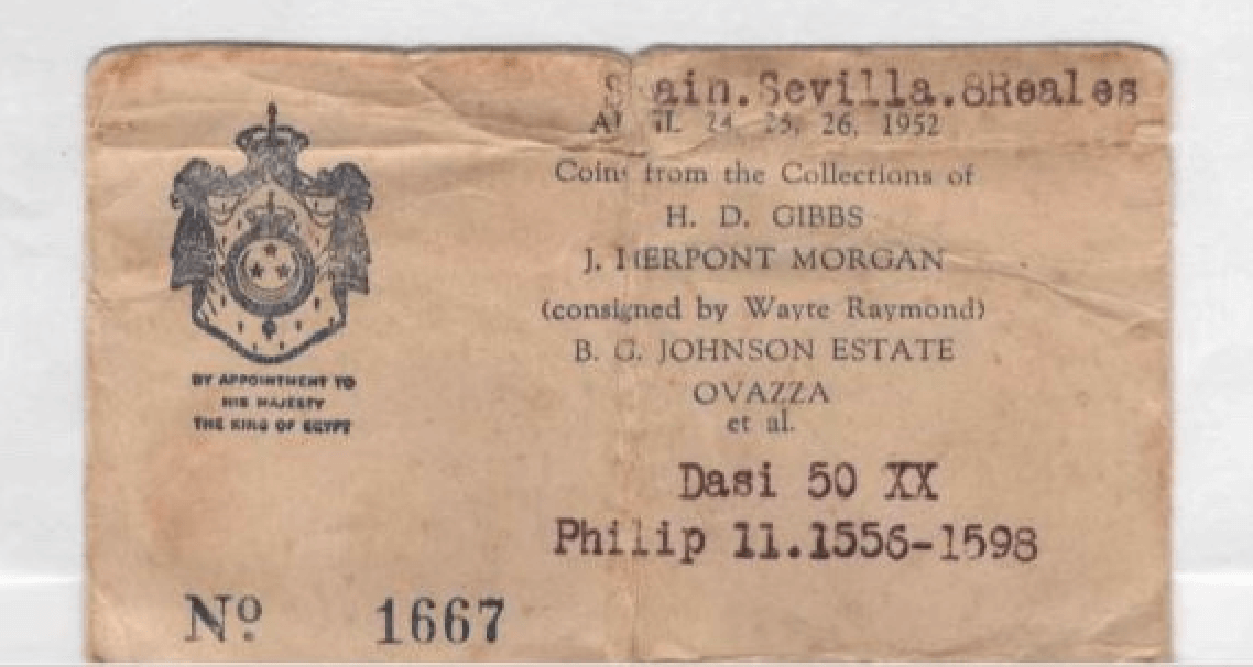 Spain 8 Reales 1556-98 "J.P. Morgan's Personal Coin!" from King Farouk of Egypt 4