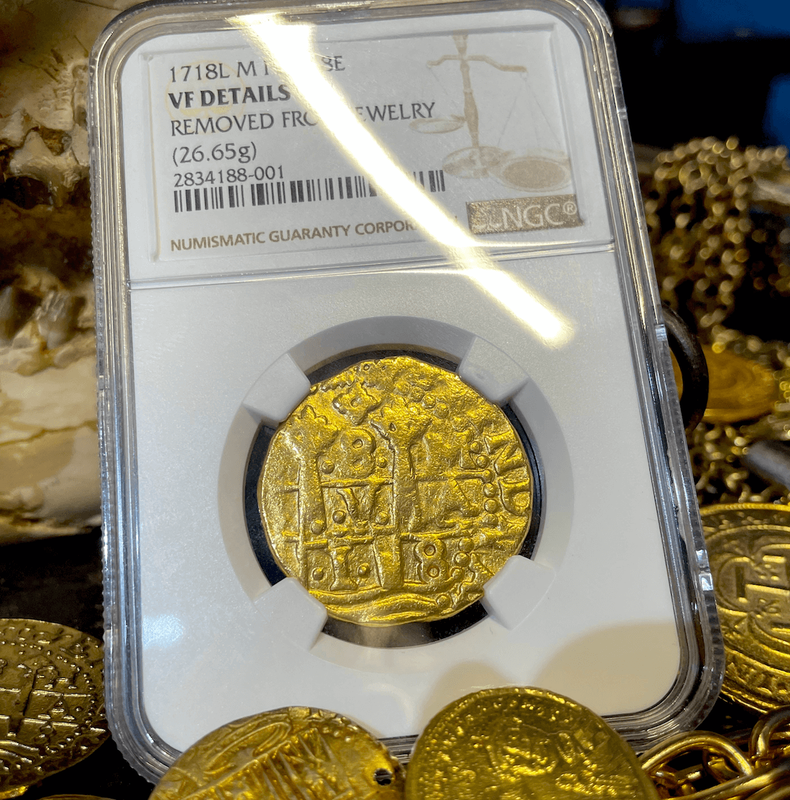 Peru 8 Escudos 1718 "Blood Tears Mourning 1715 Fleet" NGC VF 20