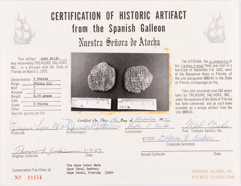 Bolivia 8 Reales 1598-1621 "Hand sig. 1977 - Atocha Shipwreck" NGC Genuine 4