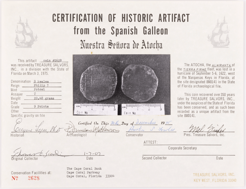 Bolivia 8 Reales 1618-21 "Hand sig. 1975 - Atocha Shipwreck" NGC Genuine 4