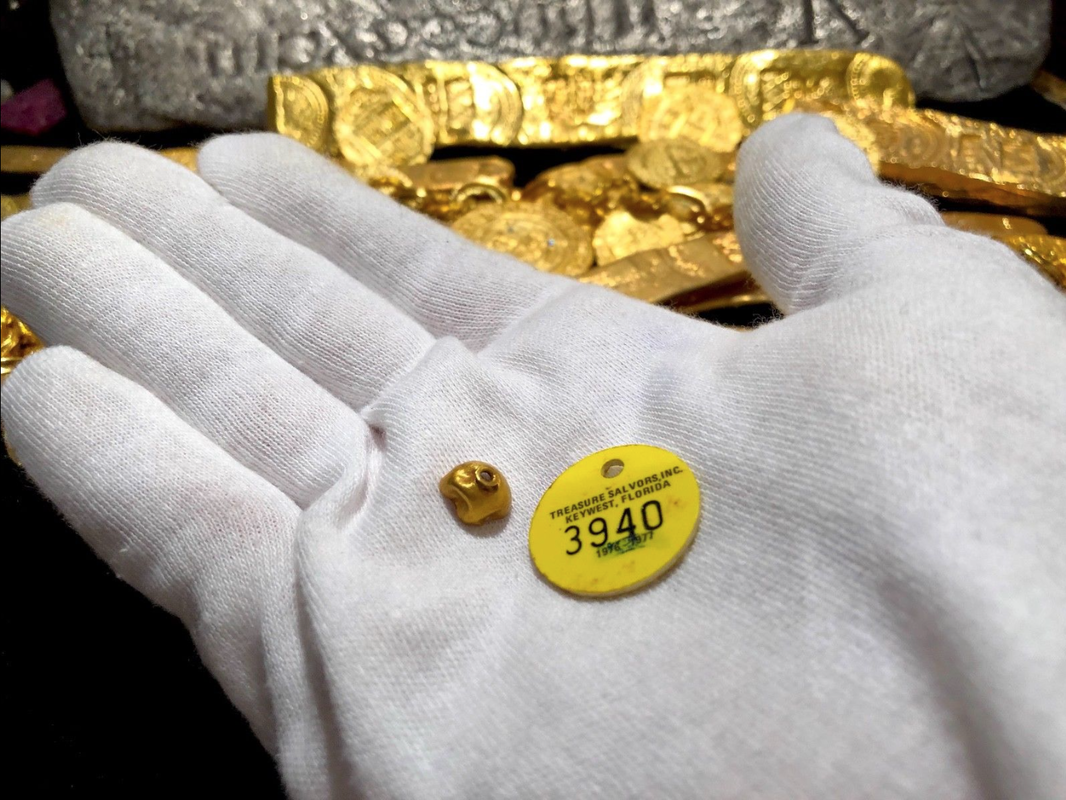 Atocha 1622 Gold Bead Artifact with Mel Fisher Treasure Salvors COA