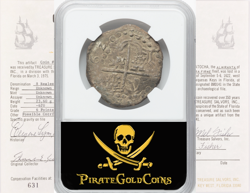 Bolivia 8 Reales 1620 "Hand sig. 1977 - Atocha Shipwreck" NGC Genuine 3