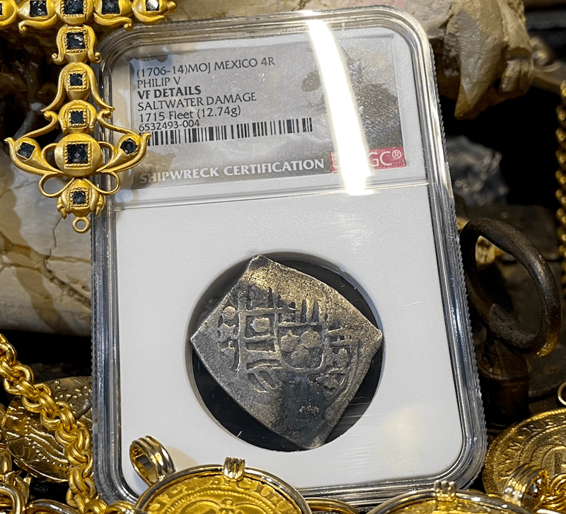 Mexico 4 Reales 1706-14 "1715 Fleet Shipwreck" NGC VF 11