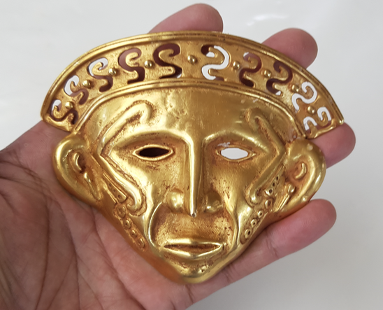 Tierradentro Gold Mask Depicting a Human Head