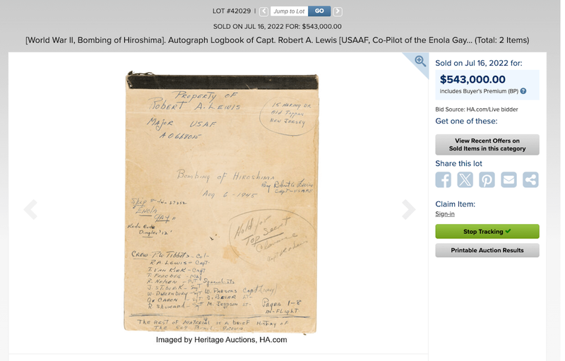 The Doc that Ended World War II: In-Flight Logbook from Enola Gay (Hiroshima) 3