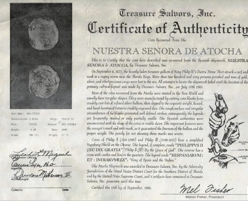 Peru 2 Reales 1598-1621 "Atocha 1622 Shipwreck" Pendant 5