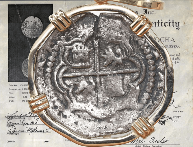 Bolivia 2 Reales Philip II "Atocha 1622 Shipwreck" Pendant