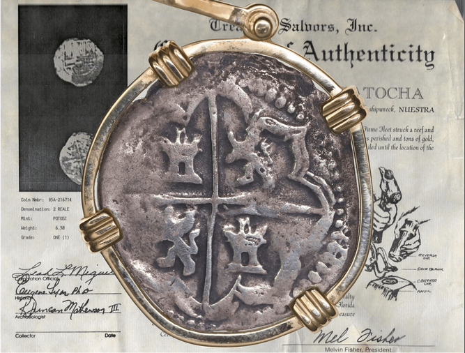 Bolivia 2 Reales "Atocha 1622 Shipwreck" Pendant