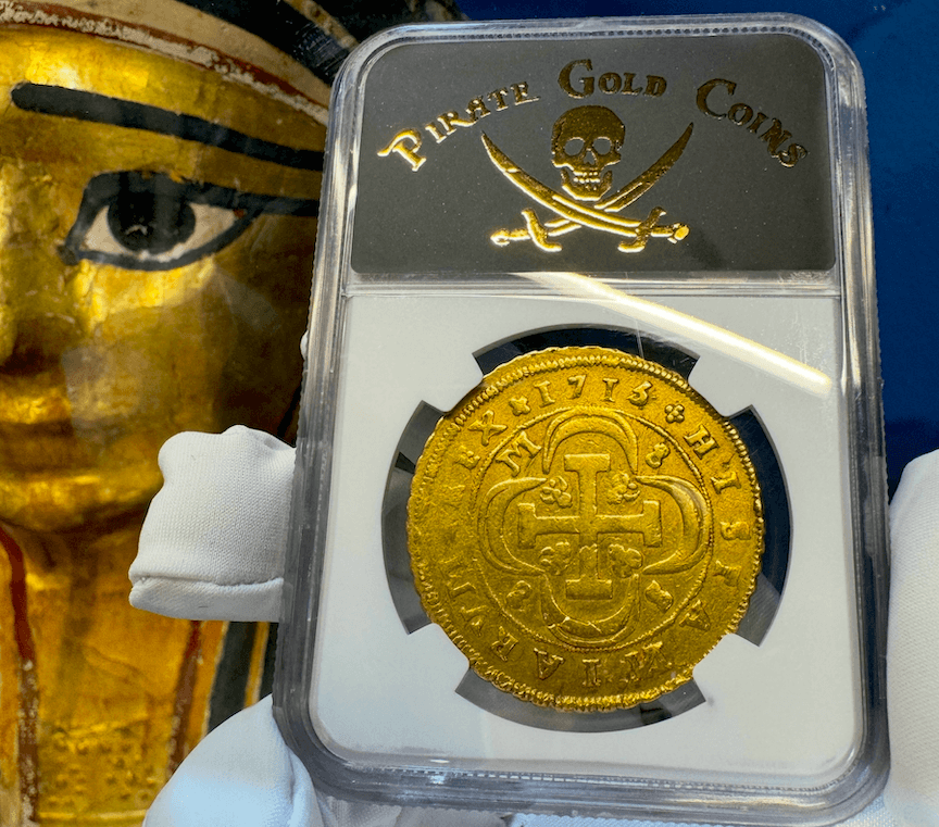 Spain 8 Escudos 1715 "Year of the Fleet" NGC 20 3