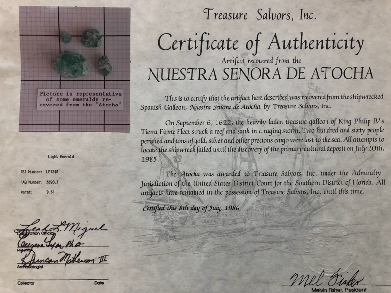 Atocha Emerald 9.61 Carats 6