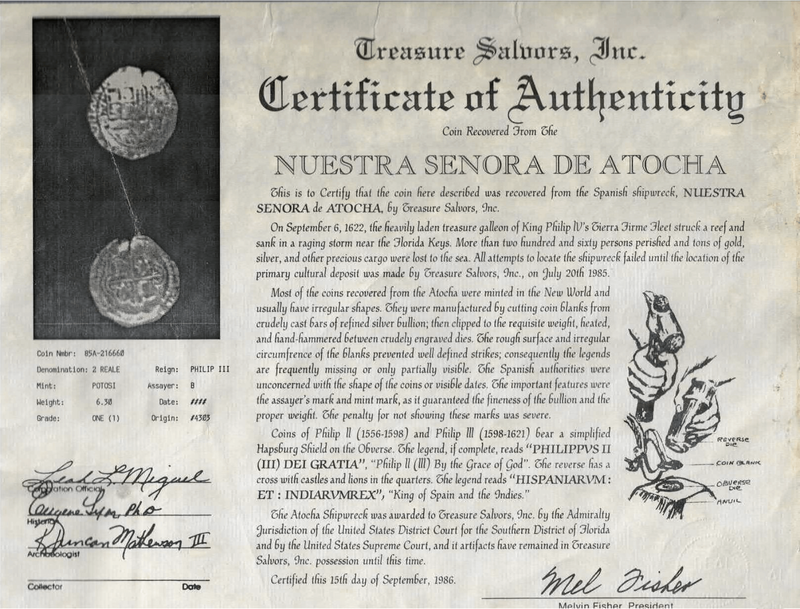 Bolivia 2 Reales Philip II "Atocha 1622 Shipwreck" Pendant 4