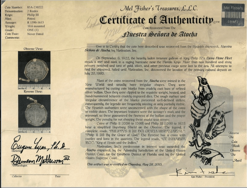 Bolivia 2 Reales Philip III "Atocha 1622 Shipwreck" Pendant 6