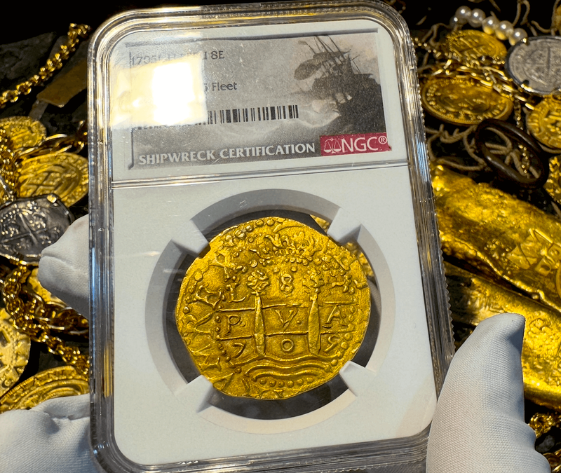 Peru 8 Escudos 1705 "2nd Finest Kn. 1715 Fleet Shipwreck" NGC 63 2