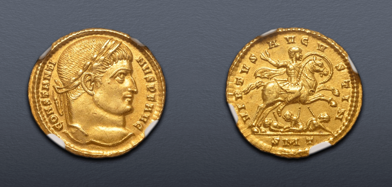 Roman Empire "Constantine the Great" NGC Ch AU 5x4 2