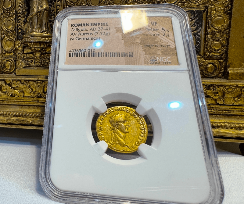 Roman Empire "Caligula" 37-41AD NGC VF 5x2 2